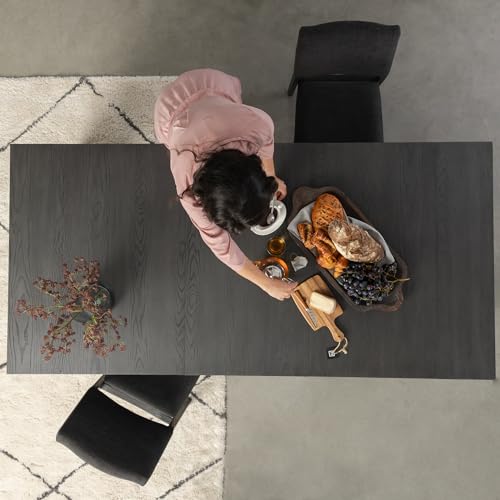 Transformer Table Solid Wood Extendable Dining Table, Black - image 8