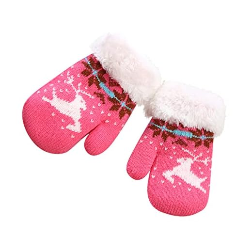 Niuyy Uppvärmbara handskar barn fleece tjocka varma vantar för pojkar och flickor söta vantar barn 3 år softshell handskar 4 år pojke handskar barn 6 år vantar, e, En Storlek