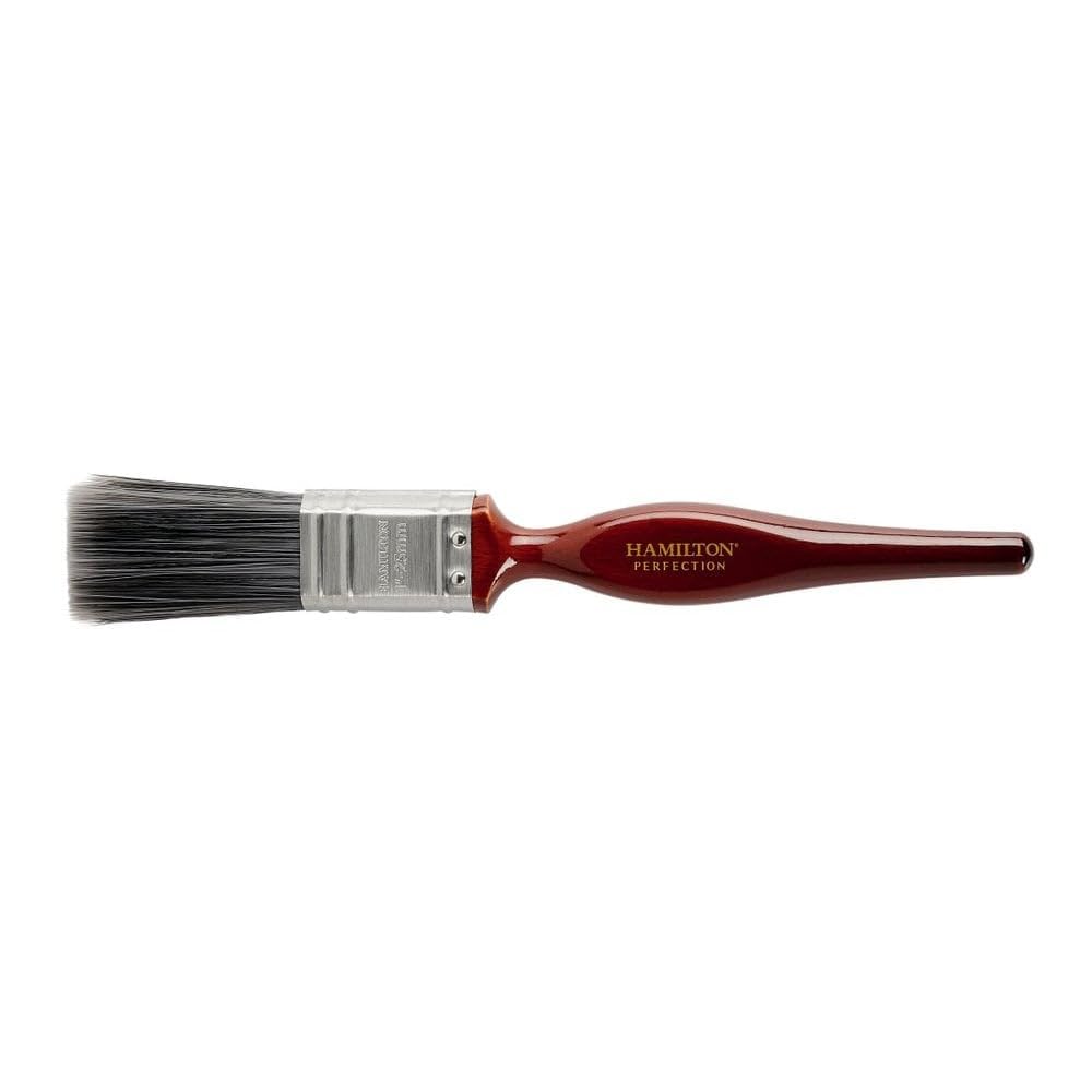 Hamilton Off White, Wooden Handle 1" Perfection Clean Edge Firm Synthetic Flat Paint Brush