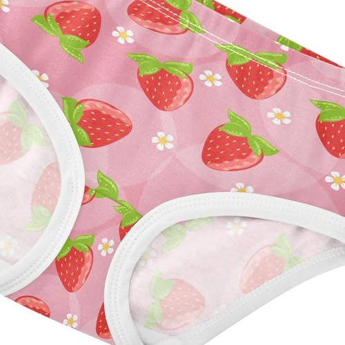 Little Girl Underwear Toddler Panties Kids Undies Strawberry Fruits Soft Cotton Briefs 2T-8Y4