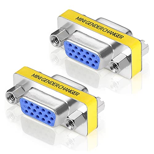VGA 小型アダプタ 15ピン 2個セット メス-メス ジェンダーチェンジャー アダプター VGA接続用