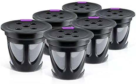 6 Reusable K Cups Pods Capsules with 5 Hole for Keurig Supreme and K Supreme Plus Coffee Makers Machine works Compatible with regular Keurig 2.0 & 1.0 Coffee Brewer Refillable Filters Fit Capsule Cups