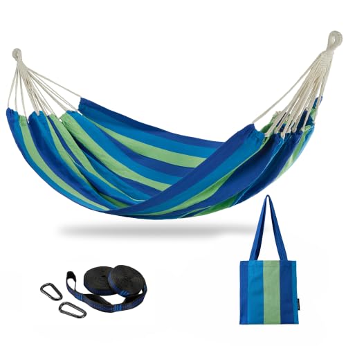 Image of Brazilian Double Hammock with Tree Straps, King Size, 500 lbs Capacity