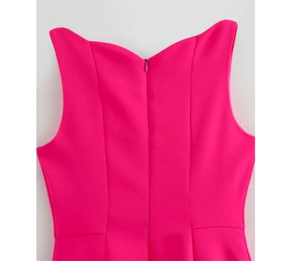 Vestido midi para mujer, con lazo profundo, cuello en V, hueco, sin mangas, cintura alta, acampanado, vestidos de fiesta