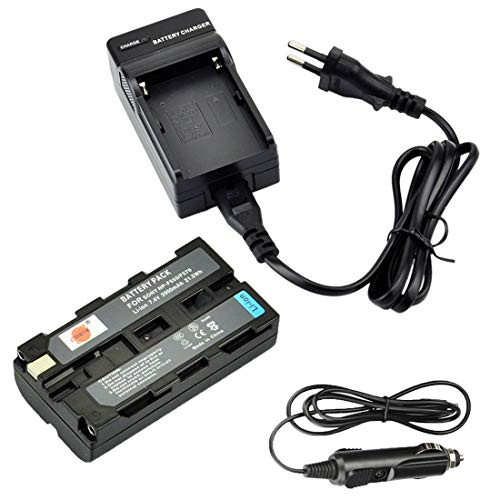 DSTE Rechange Batterie et DC01E Voyage Chargeur Compatible pour Sony NP-F550 NP-F330 NP-F570 CCD-RV100 CCD-RV200 CCD-SC5 CCD-SC5/E CCD-SC7 CCD-SC7/E CCD-SC8/E...