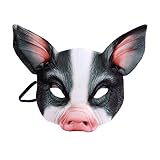Dzrige Halloween Pig Mask Scary Half Face Pig Mask Horror Pig Face Mask for Halloween Masquerade Carnival Tricky Party Cosplay Props