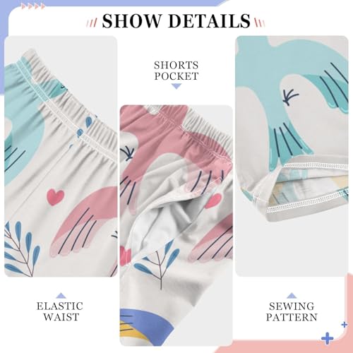 Spring Birds Boys Pants Boys Athletic Pants Long Pant for Boywith Pockets Wide-Leg Size 6-14Y4