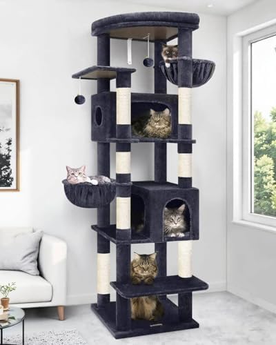 Globlazer Heavy Duty Cat Tree, 74in Sturdy Cat Tower for Large Ca...