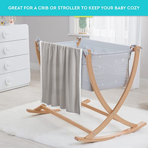 Baby Blanket For Girls And Boys - 30”X40” Grey And White Sherpa - Toddler Blankets - Kids Throw - Newborn Blankets - Soft Lightweight Fleece For Bed, Crib, Stroller #TOP5