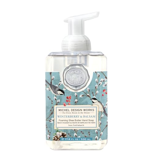 Michel Design Works Foaming Hand Soap, Winterberry & Balsam, Beautiful Square Container with Pump