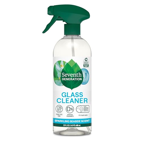 Seventh Generation Glass Cleaner, Sparkling Sea Scent, Streak-Free Shine, 23 Fl Oz