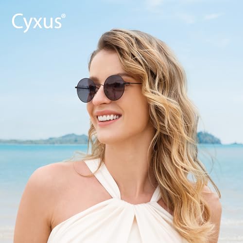 Image of Cyxus Blue Light Blocking Glasses Round Metal Frame Computer Glasses | Blue light blocking glasses featuring round metal frame, comfortable fit and versatile use for work, study and entertainment