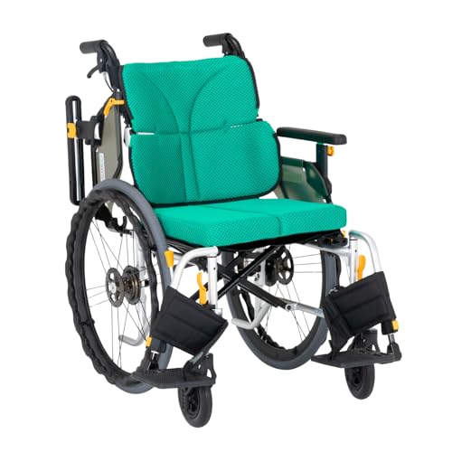ネクストコア2 アジャスト 自走式 車椅子 NEXT2-51B ノーパンクタイヤ モジュールタイプ 重量15.2kg 22インチ 松永製作所 (M-16 グリーン, 座幅40cm)