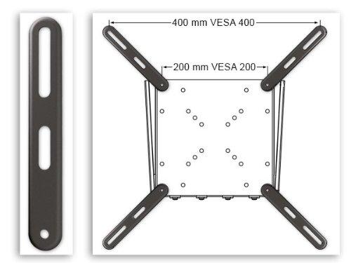Set De 4 Adaptateurs VESA – Extension De 10 Cm Pour Supports D’écran, Modèle AD6N