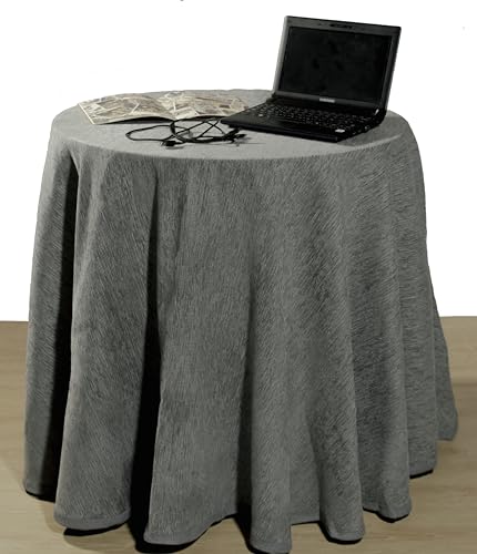 TE Texna Falda de Mesa Camilla de Chenilla enaguilla Otoño-Invierno-Primavera-Verano Calidad Mantiene el Calor fresquita en Verano 23% acrílico 37% algodón, 48% poliéster (Gris, 90)