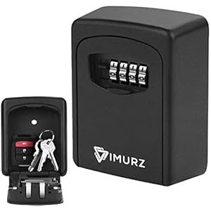 Key Lock Box Wall Mounted 4-Digit Combination Key Safe Storage Lock Box for Airbnb Home Garage School Spare House Key