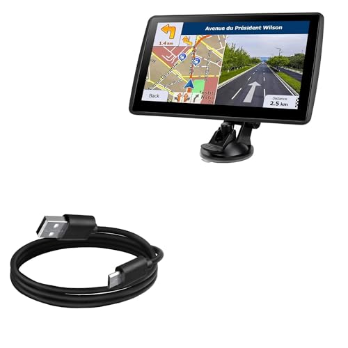 BoxWave Cable Compatible with GIFEHU GPS Navigator for Car Truck RV- 2024 Map (7 in) - DirectSync Cable, Durable Charge and Sync