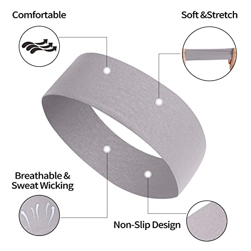 Misuporve Cloth Headbands For Women Thin Non Slip Stretch Sweat Hairbands Workout Headband Soft Fabric Hair Bands For Women's Hair,Yoga Running Sport Head Bands #TOP3
