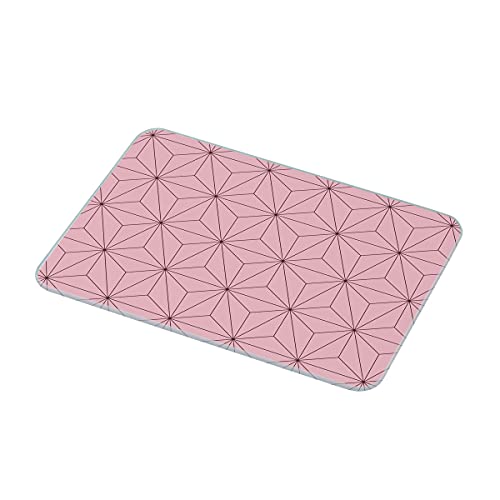 【耐熱200℃】Belca 鍋敷きにもなる キッチントッププレート マルチプレート ランチョンマット 幅22.6×奥行16.2×厚さ0.75cm 麻の葉文様 強化ガラス製 KTP-WA2216