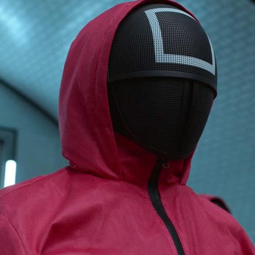 Máscara Fantasia Round 6 Netflix Série Coreana Cosplay Halloween Carnaval (Quadrado)