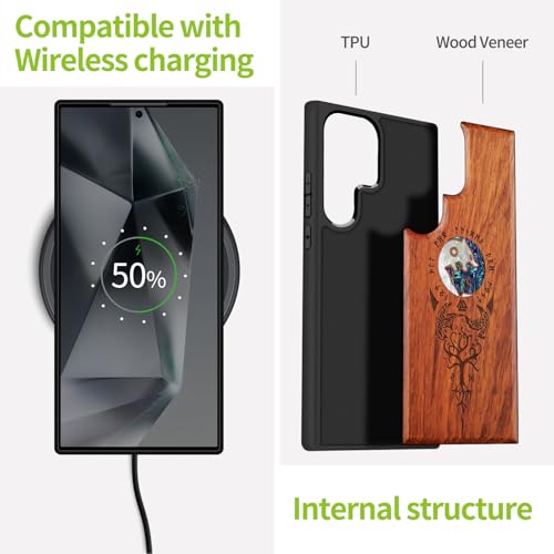 Etui Bois Galaxy S25 Ultra gravé protection nacre Samsung - 4