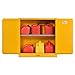 Sandusky Lee SC300F Yellow Steel Safety Cabinet for Flammable Liquids, 1 Shelf, 2 Door Manual Close, 30 Gallon Capacity, 44