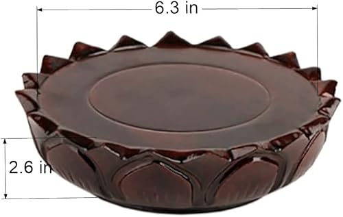 Miniatura 10 de GOLDY&WENDY Soporte de exhibición de muebles orientales, tallado en madera maciza, base de jarrón de estatua de Buda de loto Guanyin, pedestal hecho