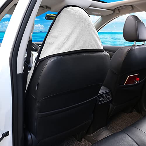 Image of Leader Accessories Towel Bucket Seat Cover Waterproof White Machine Washable for Athletes Running Swimming Boxing Workout Outdoor Sports