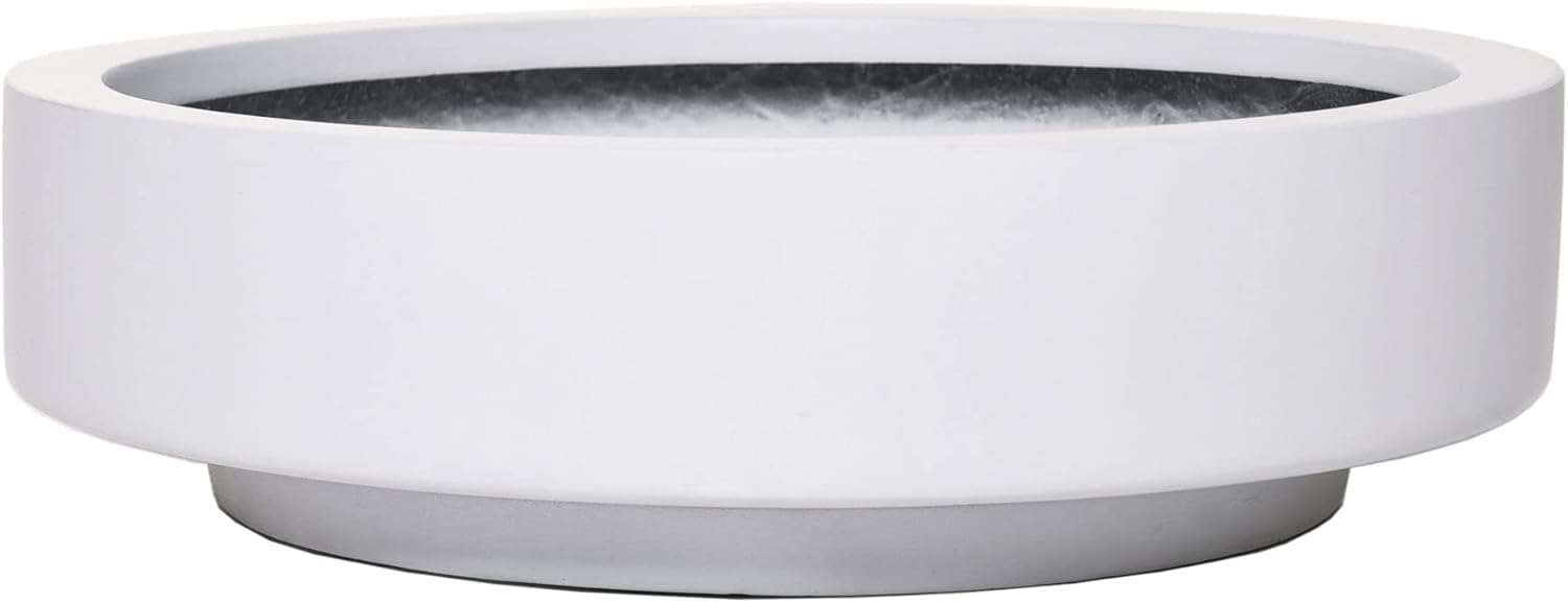 Bac à plantes Escada Low VIVANNO blanc mat en fibre de verre 9x30 cm