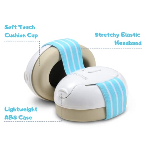 Utinos Baby Ear Protetion Ear Muffs Noise Headphones Canceling Earmuffs Noise Reduction For Infent Toddler Baby Travel Essential With Extra Strap & Carrying Pouch Baby Girl Newborn Essentials (Blue) #TOP4