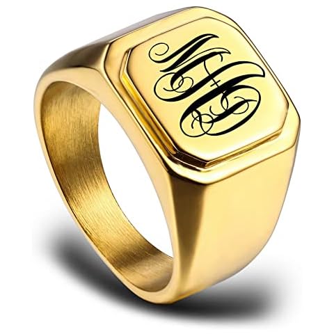 INBLUE Anillo de Sello Personalizado Cover