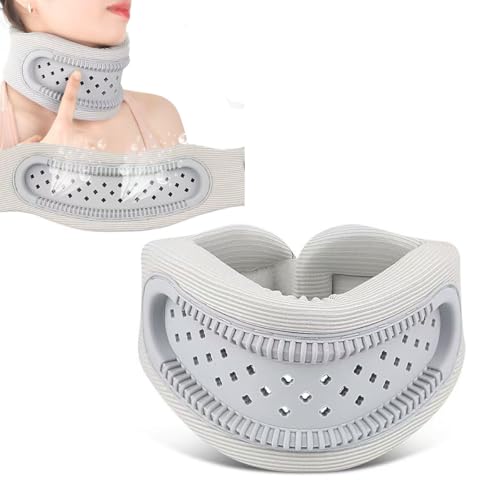 Image of Neck Brace Support Cervical Collar(Light Gray) | Silicone Breathable, Memory Foam, Posture Support, Suitable for Office Travel Sleep