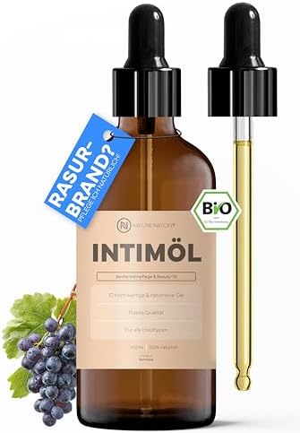 Intimöl: After Shave Öl bei Rasierpickel, Rasierbrand & Rötungen | Für Intim- & Bikinizone, Damen & Herren, nach Nass- & Trockenrasur, zieht schnell ein, ohne Duft- & Konservierung