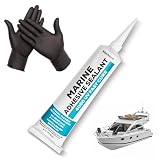[3 oz] Marine Adhesive Sealant 4000 UV, White — Semi-Permanent Watertight Bond Above & Below Waterline, UV Resistant Marine Caulk for Boats, Hatches, Decks & Fittings by Berkland, Compare to 4200
