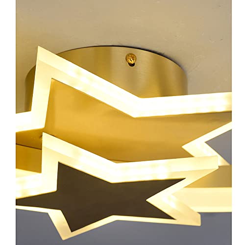 Plafonnier LED creative étoile à cinq branches chambre enfant or - 6