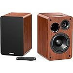 Saiyin Bluetooth Bookshelf Speakers for Record Player, Powered Studio Monitor Speaker with 5.2 Inch Woofer, Horn Tweeter and Optical RCA Inputs, Subwoofer Line Out for Turnable.