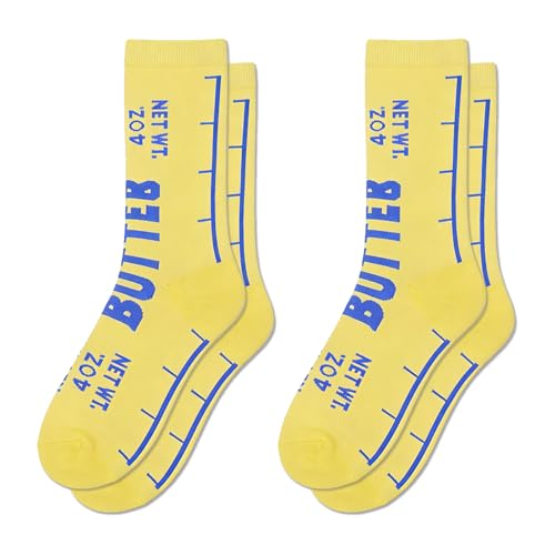 ADIHEY 2 Pair Butter Socks Funny Graphic Sock Butter Food Novelty Crew Socks for Women