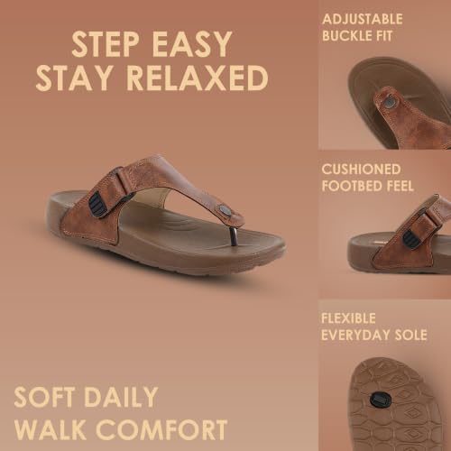 Image of URJO GLF 21 Men's Slippers /FlipFlops Lightweight Super Flexible Arch Support Durable Anti Skid & Stylish Dailywear Slippers /FlipFlops for Men