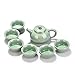XiYou Keramikkessel Teekanne Set Keramik Ge Brennofen Haushalt Alter Topf EIS Cracking Glasur Komplettset Ofen Kung Fu Teetasse Teekanne 150 ml, 7-teiliges Set - Grün