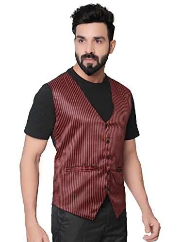 Image of Click One Casual Uniform Striped Waistcoat For Men's