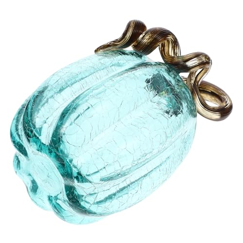 LOORGVEL Decoração de abóbora de vidro transparente verde ornamento de vidro artístico para casa decoração de Halloween e outono figuras para mesa festiva