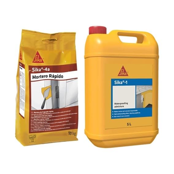 SIKA 4A Mortero Rápido, Fácil Mezclado, Impermeable, para Fijaciones de Marcos y Aditivo Impermeabilizante