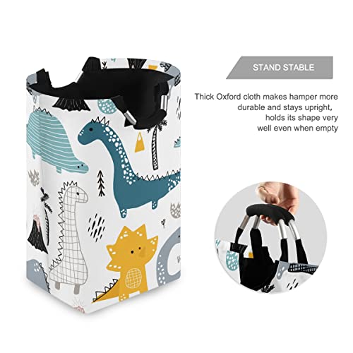 Mnsruu Dino Scandinavian Style Laundry Basket Kids Collapsible Fabric Laundry Hamper Washing Bin Folding Clothes Bag - Image 3