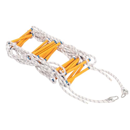 EGTink Strickleiter Feuerleiter Fluchtleiter,10m Rettungsleiter mit Haken für 2-3 Stöckiges Haus,Notleiter Mehrzweckleiter Feuerleiter,für Balkon Geländer Baumhaus