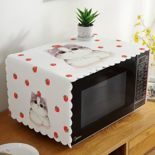 Image of DOCAT Dust-Proof Microwave Oven Cover for Kitchen Decor Durable Modern Design Kitchen Accessories - 100 * 35cm (Cute Cat)