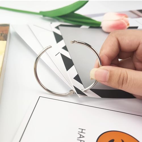 Image of OWLKELA 2 Inch 90 Pack Loose Leaf Binder Rings, Keychain Key Ring with Metal Nickel Plated for Index Cards, Ideal for School, Home, or Office