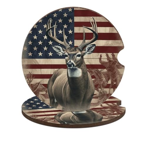 Posavasos para carros con diseño de bandera americana, 2 piezas miniatura 1