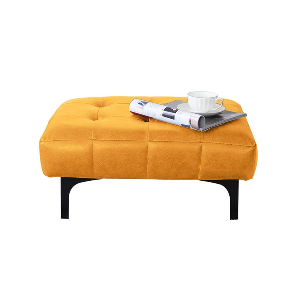 Banc ottoman en cuir rembourré et repose-pieds d'entrée haute densité stable