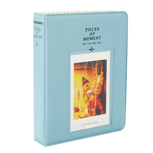 64 Taschen Mini Album Schutzhülle Foto Album Fotohüllen für Mini Fujifilm Instax Miini Film 7S/8/25/50/90, 14 * 11cm (Blau)