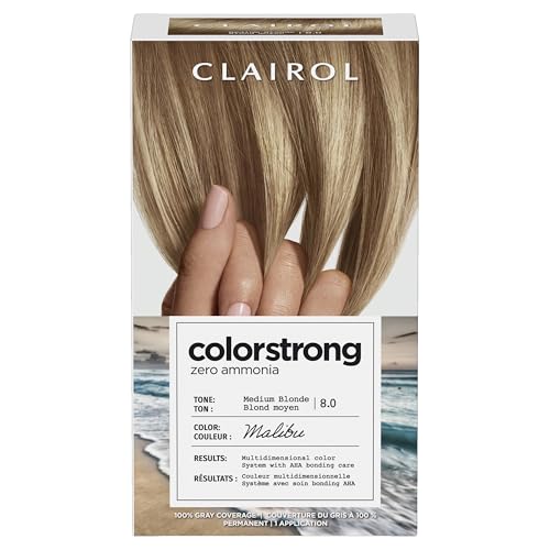 Clairol ColorStrong Permanent Hair Dye Ammonia-Free, 8.0 Medium Blonde